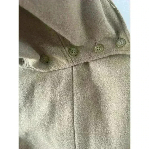 American Eagle Coat Women's Size Small Tan Wool Blend Pea Jacket hooded linedAEO - Picture 4 of 7